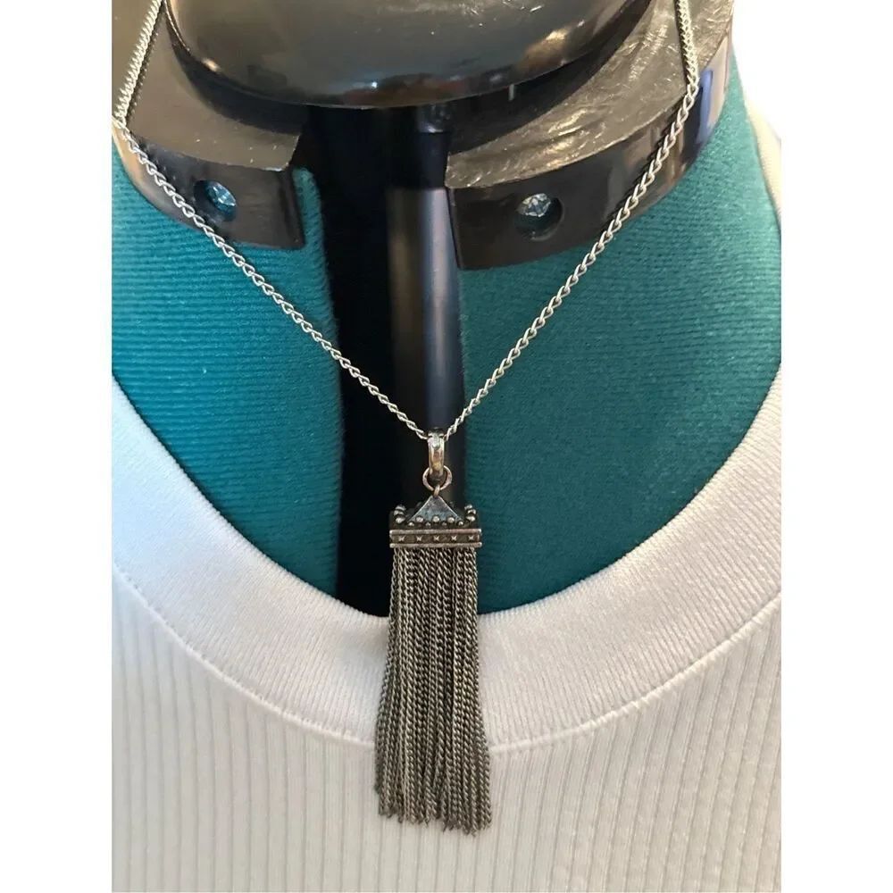 Anthropologie Metal Tassel Choker Necklace